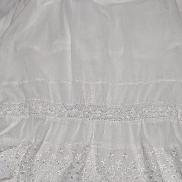 SOLITAIRE SWIM Swim Lace Trim Beach Cover Up High Low Dress Sleeveless Smocked S - Picture 9 of 12